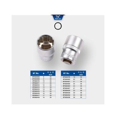1/2 Zoll Zwölfkant-Stecknuss, 19 mm BRILLIANT TOOLS BT022419