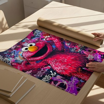 Elmo Sesamstraße A3 Kunstdruck TV Shows Filme Poster Wandbild Deko