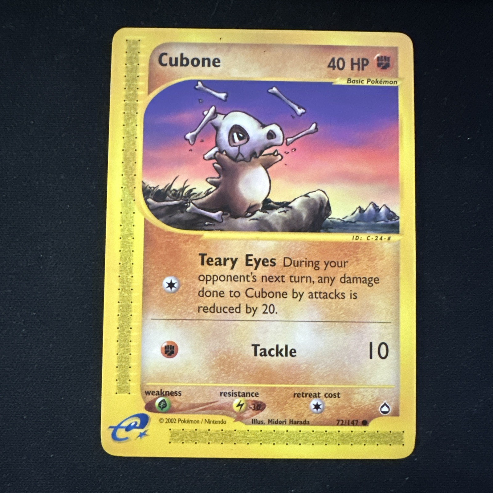 Pokémon TCG Aquapolis Cubone Card Regular, Common, 72/147 NM
