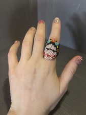 A53 Hispanic Handmade Beaded, Beaded Woman Ring