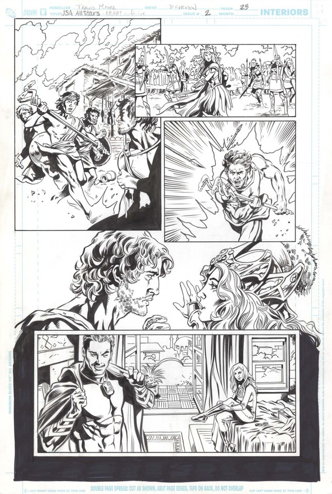 Moore JSA ALL STARS 2 pg 23 LOVERS HOURMAN & LIBERTY BELLE HOOKING UP Comic Art