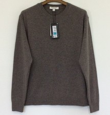 M&S Autogramm 100 % Kaschmir Pullover 14 neu mit Etikett Maulwurf Rundhalsausschnitt lange Ärmel
