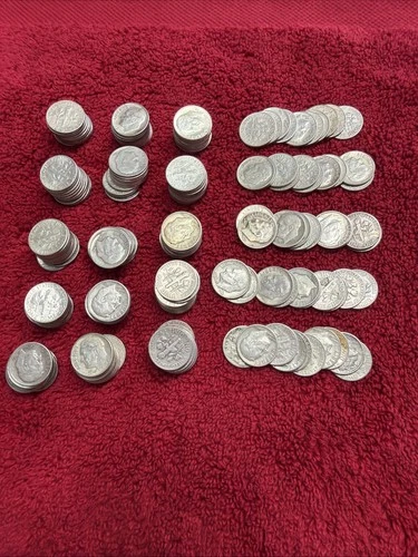 Lot of 200 Roosevelt Dimes Mix.  90% Silver Lot 2🔥🔥🔥🔥🔥🔥