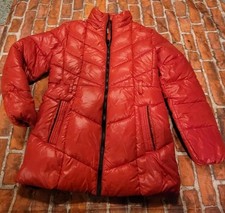 Michael Kors Girls Red Puffer Coat Sz 14 No Hood