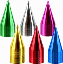 120 Pcs Birthday Party Hats Colorful Metallic Foil Cone Hats Paper Cone Party Ha