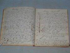 1850 HANDWRITTEN DIARY JOURNAL & SCRAPBOOK