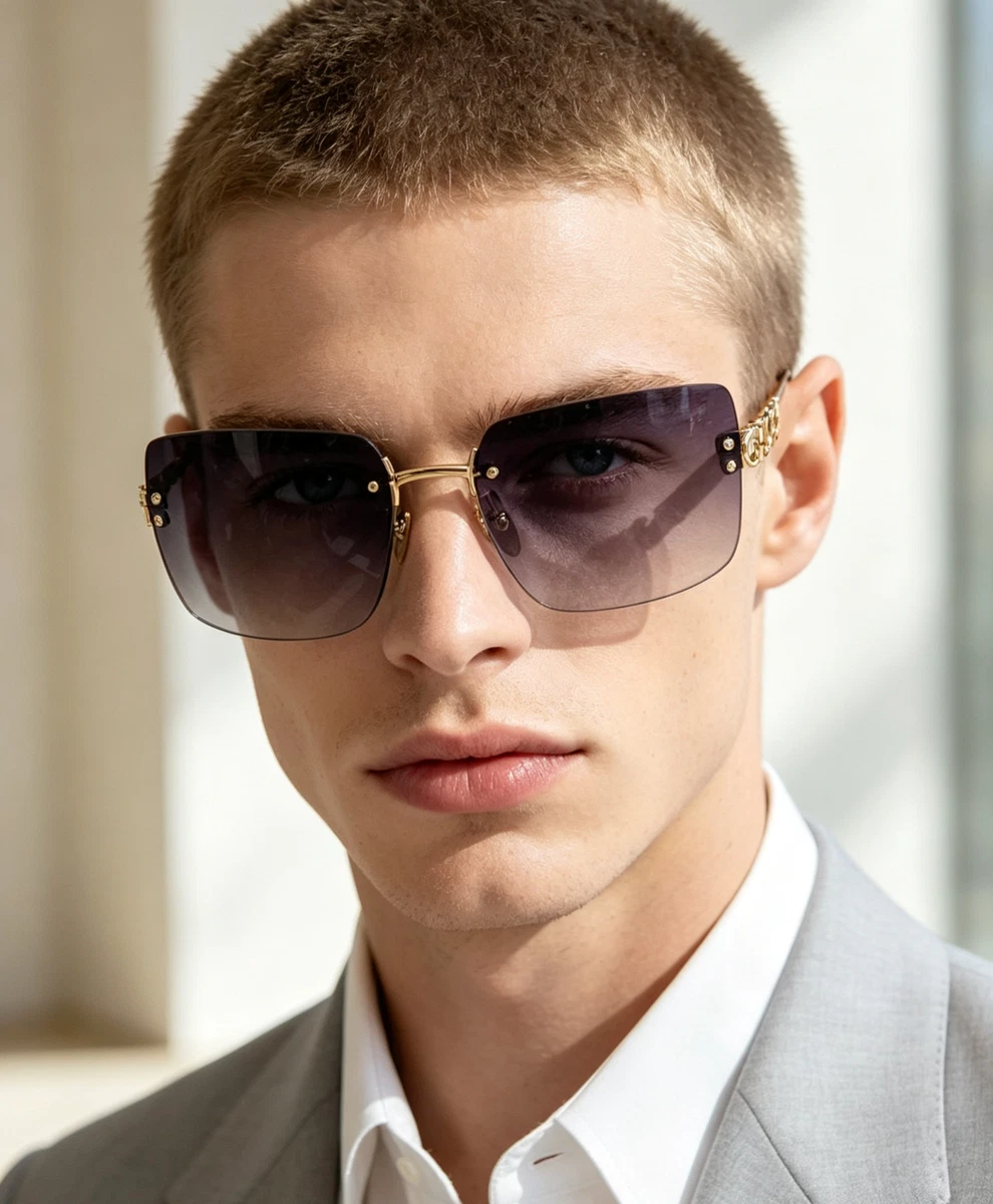 CHANEL Rimless Sunglasses for Men for sale | eBay
