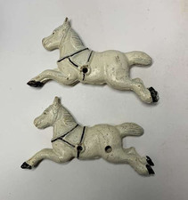 2 x White Cast Iron Horse VINTAGE - Toy wagon - Replacement Horse