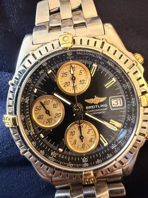 Breitling Chronomat Automatic Chronograph Tachymeter Date Black Dial Steel