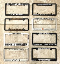 License Plate Frames - Lot Of 8 - Plastic Auto Dealer Frames License Plate Frames - Lot Of 8 - Plastic Auto Dealer Frames