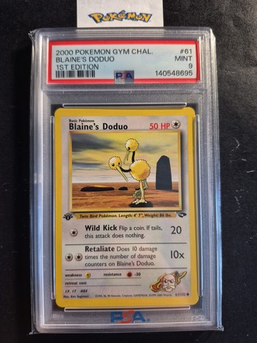 Blaine's Doduo (1st Edition) graded PSA 9 for sale on eBay