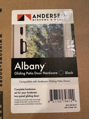Andersen Albany 2-Panel Gliding Door Hardware Set in Black - OPENED BOX
