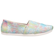 TOMS Alpargata Slip On Womens Blue, White Flats Casual 10016256TT