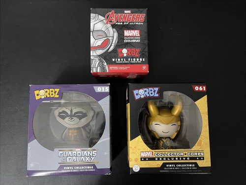 Funko Dorbz Marvel Lot - Loki, Rocket Raccoon, Ultron - Marvel Collector Corps