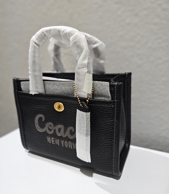 COACH NWT CAO26 Cargo Tote Bag 20 BLACK Leather Handbag | eBay