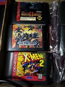 Sega Genesis Model 2 Console with 3 Controllers and Sonic 2 6-Pack Xmen 2 CIB