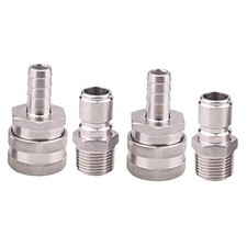 Stainless Steel Quick Disconnect Set - Beer Barb Female/MPT Male Pack of 2 