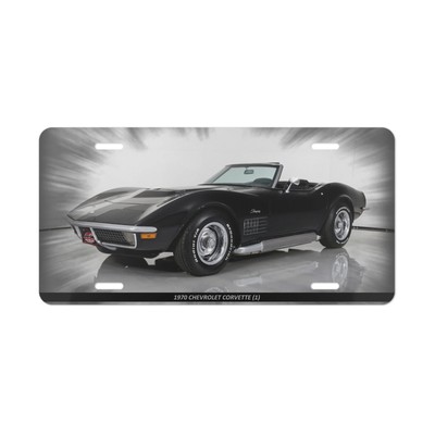 Iconic 1970 Corvette Stingray Classic Vanity Plate | Black Muscle Car Metal