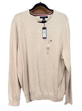 Tommy Hilfiger Men's Pima Cotton Blend Crewneck Sweater In A Beige Size XXL NWT 