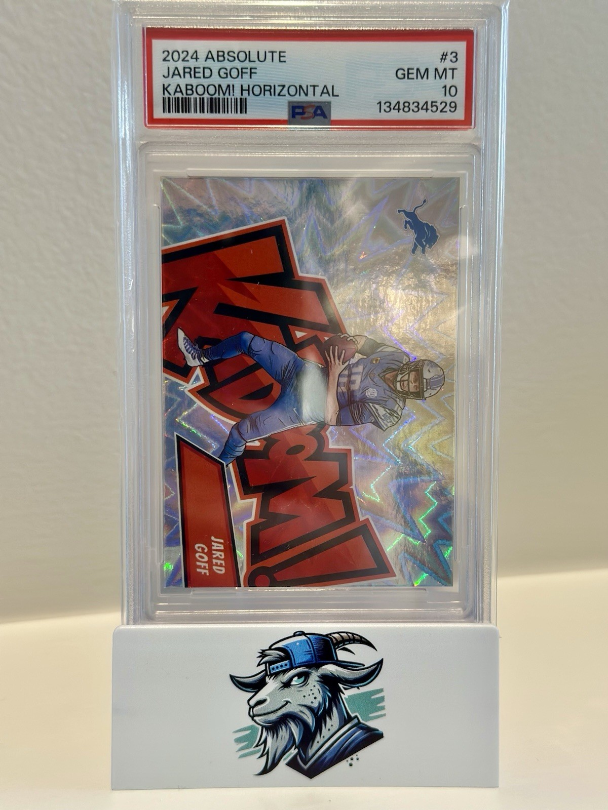 2024 Panini Absolute Jared Goff Kaboom! Horizontal PSA 10 GEM MINT Lions #3