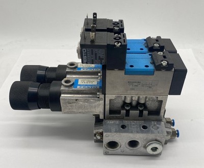 Festo MFH52D1FRC Solenoid Valve Assy W/Pressure Regulator & Manifold 