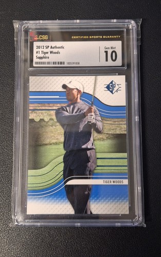 2012 SP Authentic Tiger Woods Sapphire #1 CGC 10 GEM MT