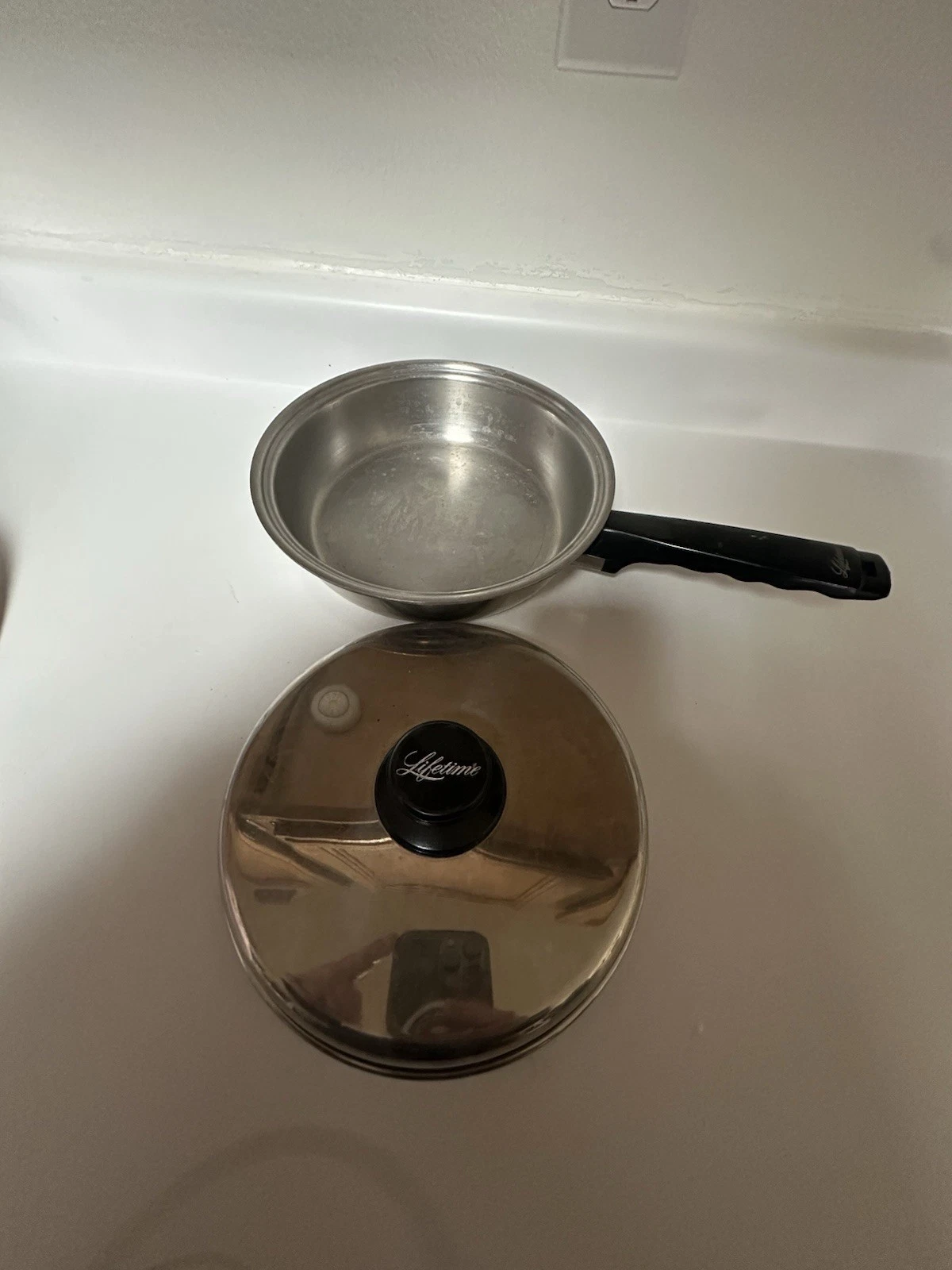 Vintage LIFETIME 8-1/2" Saute Frying Pan Sauce Pan 1-1/2 Qt. Saucepan with Lid