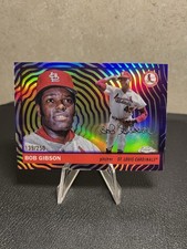2025 Topps Chrome Platinum #408 Bob Gibson Purple Vibrations Refractor /250