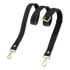 1" Genuine Leather Purse Strap for Bag Black Gold Buckle