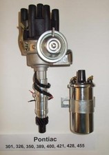 Pontiac 326 350 389 400 455 Small Black Female Hei Distributor Chrome 45k Coil