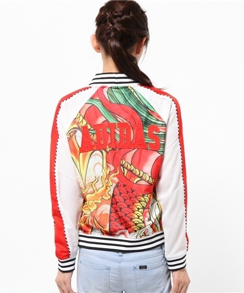 Adidas Originals x Rita Ora Dragon Print Track Jacket Red Adidas Originals x Rita Ora Dragon Print Track Jacket Red