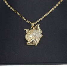 18k Layered Real Gold Filled Kids Set Necklace Earrings Pendant 18"