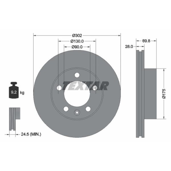Textar 2X Bremsscheiben Vorne Ø302 Mm BelüFtet FüR Renault Master III Kasten FV-image