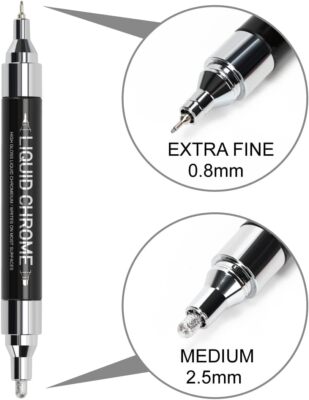 Liquid Chrome Marker Paint Marker DIY Silver Mirror Pen Any Surface High Gloss 