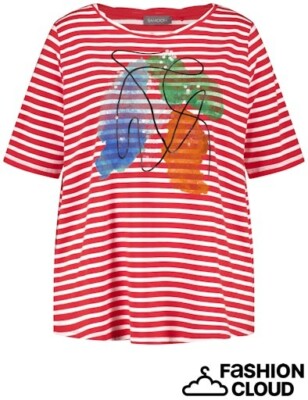 Samoon T-Shirt Art.671646-26225  Weiß-Rot Gr. 46,48,50 UVP 59,99  