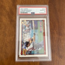 1991 TOPPS DESERT SHIELD #675 TOM BRUNANSKY PSA 10 RED SOX AUTHENTIC