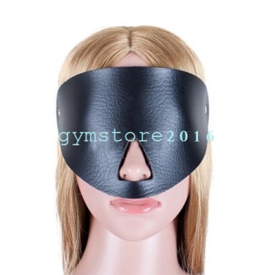 Faux Leather Fancy Eye Cover Mask Open Nose Black Blindfold Roleplay Game New