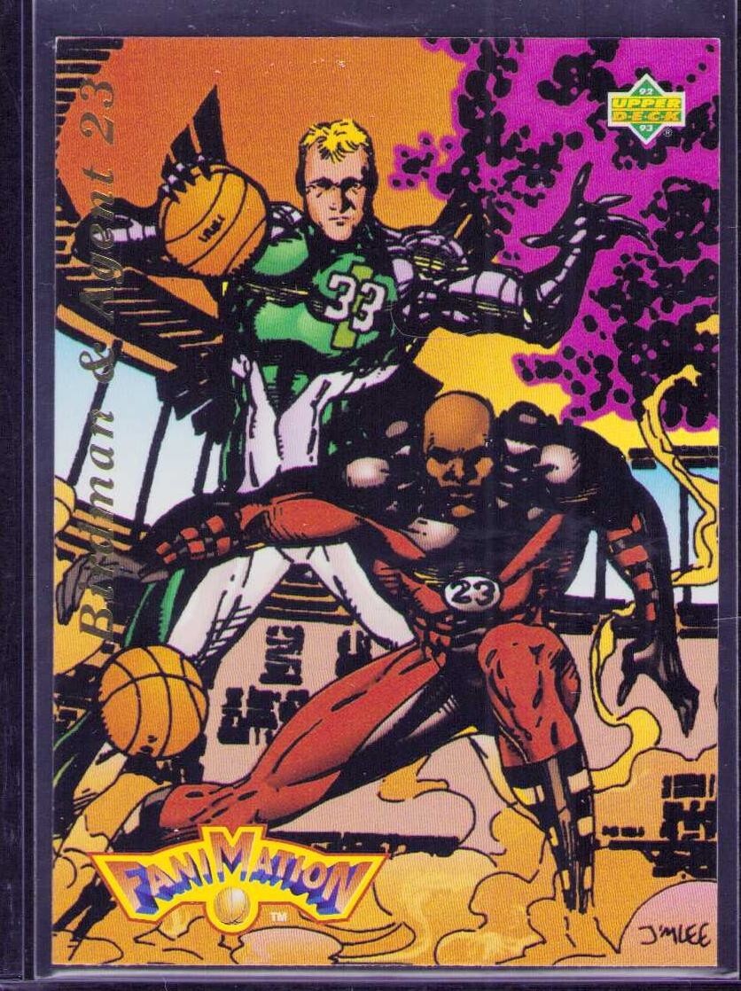 Rare Upper Deck FaniMation Card featuring Michael Jordan & Larry