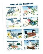 Grenadines 1995 - Birds of the Caribbean - Sheet of 8 Stamps - Scott #1760 - MNH