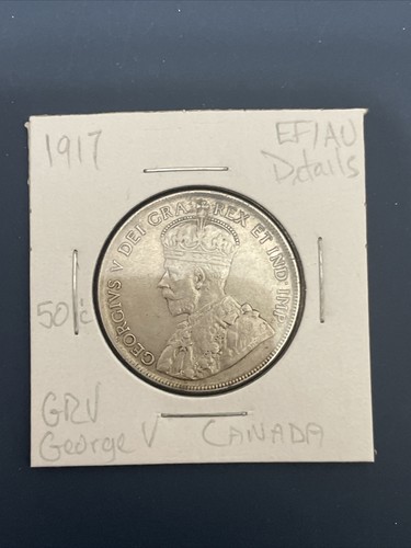 1917 CANADA 50 CENT/HALF DOLLAR GRV/GEORGE V EF++/AU Details OLD CANADIAN - Picture 3 of 3