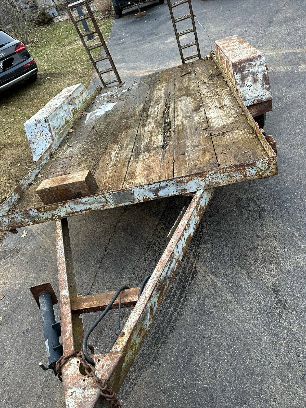 1983 6x12 9K 10k GVWR Heavy Duty Flatbed Wood Deck Equipment Trailer w