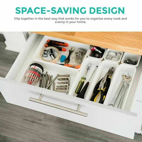 8pc Drawer Dividers Partition Spring Loaded Expandable Kitchen Bedroom Organiser