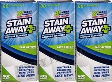 Stain Away Plus Denture Cleanser 8.1oz each ( 3 PACK )