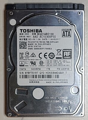 NEW - Original Dell Inspiron 5000 15-5559 Hard Drive 1KT1K 1TB 5400RPM Intel CPU