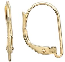 Ear Wire, 10 OR 100 Gold Plated Brass 16mm Leverback Earrings with 1/2 Loop