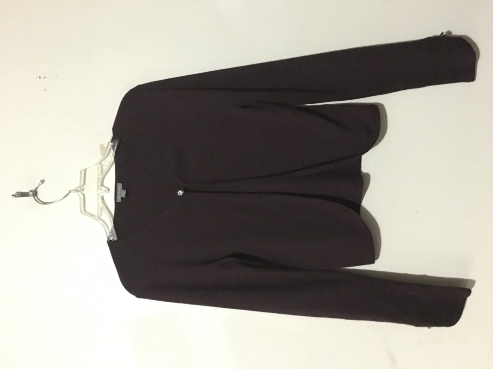 Ann Taylor Size M 72percent Silk Cashmere Cotton Blend Plum Cardigan Sweater Top Women image 3