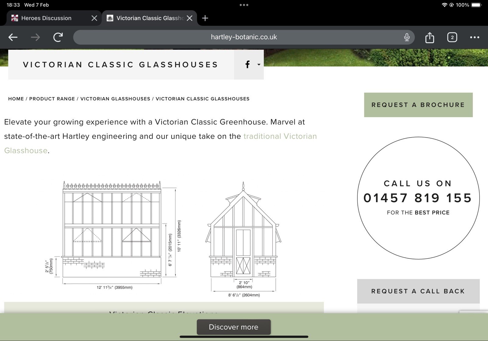 RHS Hartley Classic Victorian Glasshouse. Cost £30,000+ eBay