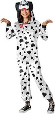Party Animal Dalmatian Dog Child Girls Hooded Jumpsuit Costume NEW