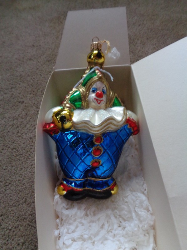 NEW-KURT ADLER POLONAISE HAND-BLOWN GLASS CLOWN ORNAMENT WITH BOX MADE IN POLAND