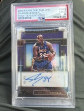 2019 Panini One And one Shaquille O’Neil First Team Signature Gold PSA 9